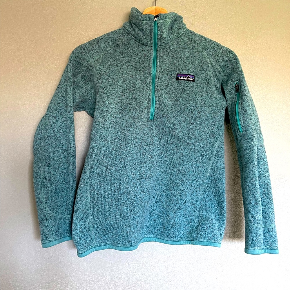 Patagonia women’s Better Sweater quarter zip, turquoise